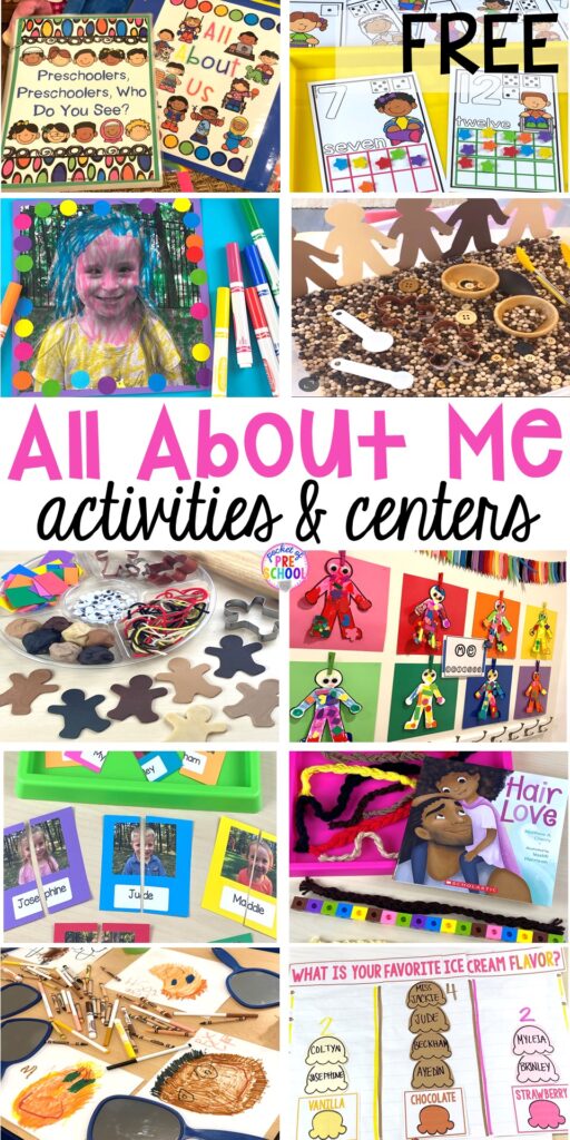 All about me activities for back to school or anytime during the year. Perfect for preschool, pre-k, or kindergarten. #allaboutme #diversity #backtoschool