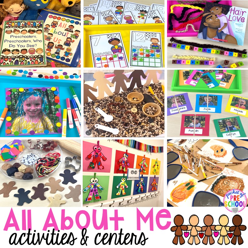 All about me activities for back to school or anytime during the year. Perfect for preschool, pre-k, or kindergarten. #allaboutme #diversity #backtoschool