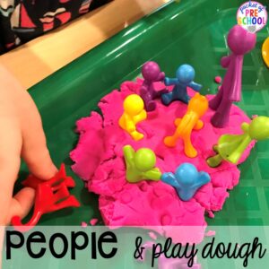 People and play dough plus All about me activities for back to school. Perfect for preschool, pre-k, or kindergarten. #allaboutme #diversity #backtoschool