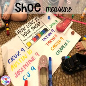 Shoe measure activity plus tons of all about me activities for back to school. Perfect for preschool, pre-k, or kindergarten. #allaboutme #diversity #backtoschool