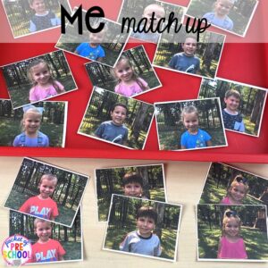 Me match up or friend memory game plus tons of all about me activities for back to school. Perfect for preschool, pre-k, or kindergarten. #allaboutme #diversity #backtoschool