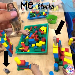 Me blocks plus tons of all about me activities for back to school. Perfect for preschool, pre-k, or kindergarten. #allaboutme #diversity #backtoschool