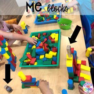 Me blocks plus tons of all about me activities for back to school. Perfect for preschool, pre-k, or kindergarten. #allaboutme #diversity #backtoschool