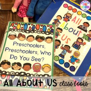 All about me class books! All about me activities for back to school or anytime during the year. Perfect for preschool, pre-k, or kindergarten. #allaboutme #diversity #backtoschool