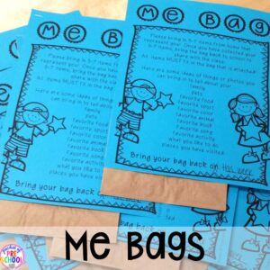 Me bags to help students get to know each other plusAll about me activities for back to school. Perfect for preschool, pre-k, or kindergarten. #allaboutme #diversity #backtoschool