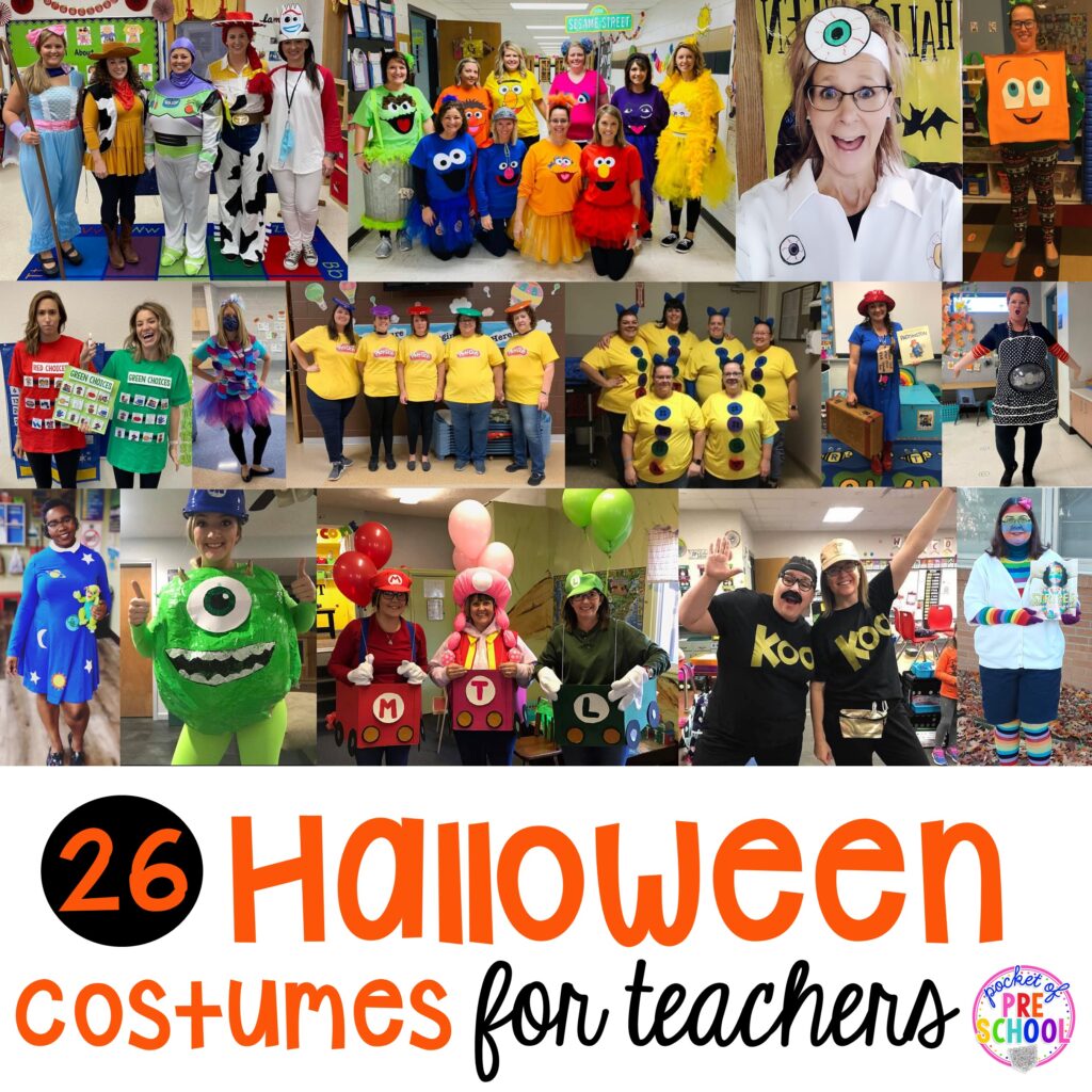 26 adorable and easy Halloween costumes for teachers. #preschool #prek #kindergarten #teachercostume #Halloweenteachercostumes