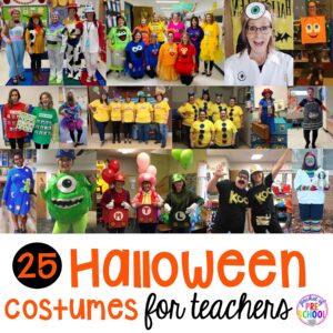 25 adorable and easy Halloween costumes for teachers. #preschool #prek #kindergarten #teachercostume #Halloweenteachercostumes