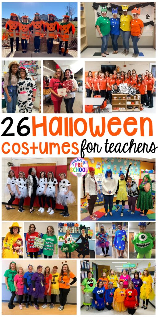 26 adorable and easy Halloween costumes for teachers. #preschool #prek #kindergarten #teachercostume #Halloweenteachercostumes