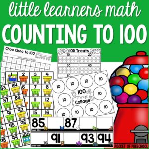 Practice counting to 100 with your preschool, pre-k, and kindergarten students with this math unit