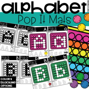 Pop it alphabet mats to practice letters for preschool, pre-k, and kindergarten students.