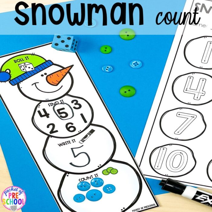 Snowman Activities For Preschool, Pre-k, And Kindergarten - Pocket Of 