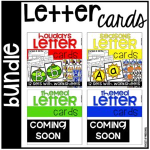 Get all the letter cards to practice letter recognition for preschool, pre-k, and kindergarten students.