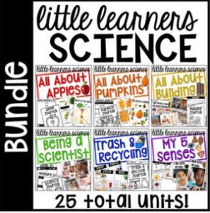 25 science units made for preschool, pre-k, and kindergarten students to learn and explore.