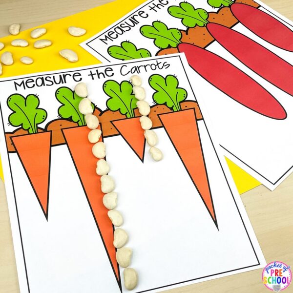 Have a plant theme in your preschool, pre-k, or kindergarten classroom while learning math and literacy skills.