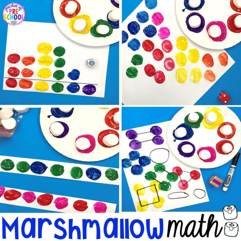 Marshmallow Math Activities for Preschool, Pre-K, and Kindergarten