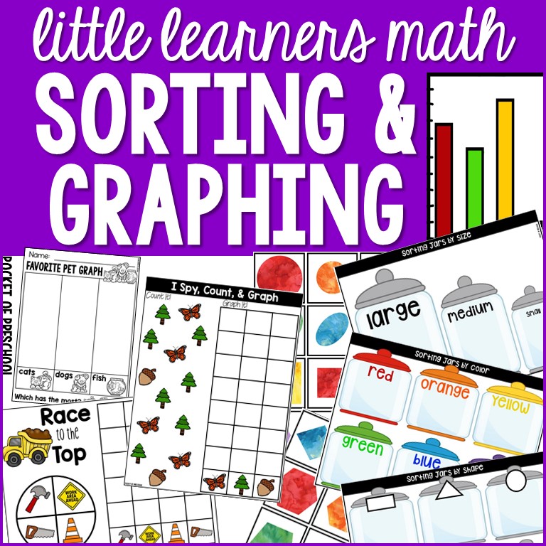Sorting and graphing activities for preschool, pre-k, and kindergarten students.