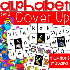 Alphabet cover up set 2 for a fun way to practice letters and beginning sounds with preschool, pre-k, and kindergarten students.