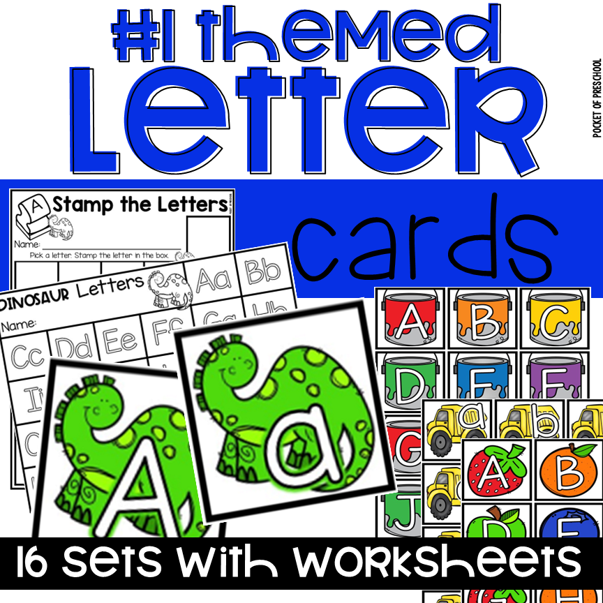 Alphabet cards with a themed twist for a fun way to practice letters with preschool, pre-k, and kindergarten students.