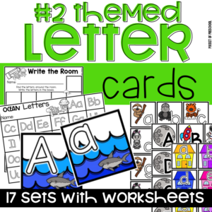 Alphabet cards with a themed twist for a fun way to practice letters with preschool, pre-k, and kindergarten students.