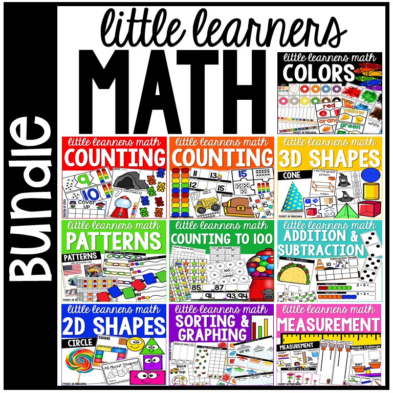Little Learners Math Bundle for preschool, pre-k, or kindergarten students