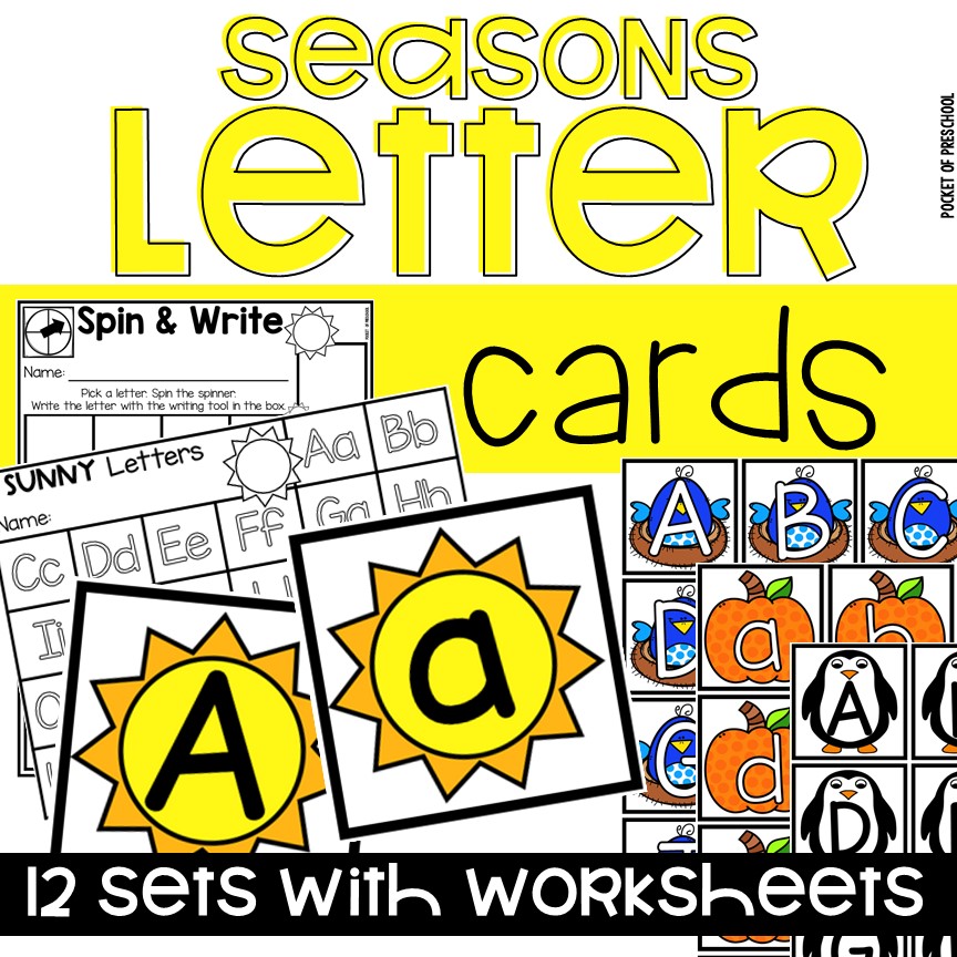 Seasonal letter cards for little learners to practice letter identification and so much more.
