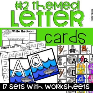 Letter cards with a fun theme to practice letters with preschool, pre-k, and kindergarten students.