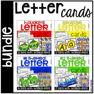 Letter cards bundle to practice letters with preschool, pre-k, and kindergarten students.