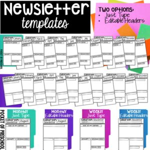 Grab these editable newsletters to make your monthly planning time easier