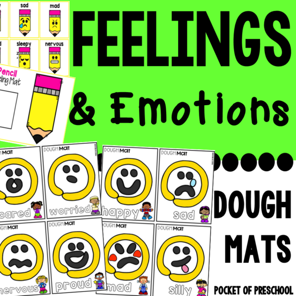 Feelings Emotions Play Dough Mats (SEL) for Preschool, Pre-K, and Kindergarten