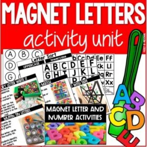 Magnet letters unit for letter recognition and fun in a preschool, pre-k, or kindergarten class.
