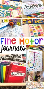 All about fine motor journals: how to implement, supplies, and tons of ideas! Use in preschool, pre-k, and kindergarten classrooms.