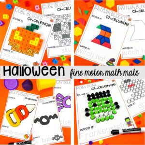 Halloween fine motor math mats! 15 Classroom Halloween Party Ideas for preschool to 2nd grade! Halloween party games, snacks, and helpful tips.