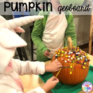 Pumpkin geoboard, fine motor fun! 15 Classroom Halloween Party Ideas for preschool to 2nd grade! Halloween party games, snacks, and helpful tips.
