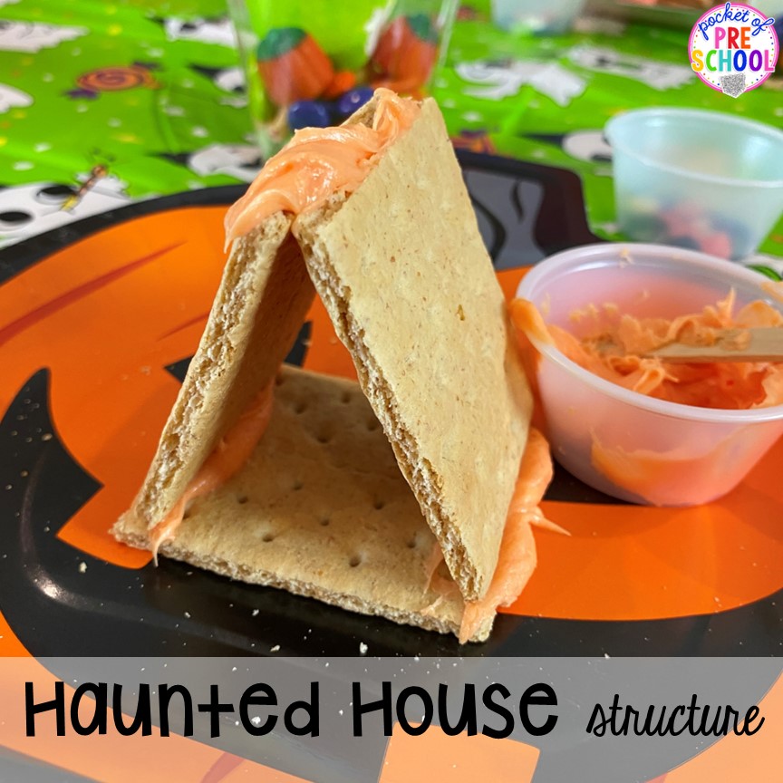 How to make a graham cracker haunted house! 15 Classroom Halloween Party Ideas for preschool to 2nd grade! Halloween party games, snacks, and helpful tips.