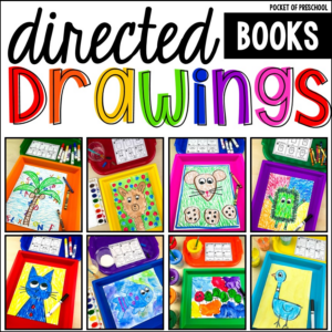 Directed drawings with a book buddies theme to introduce following directions and art skills to preschool, pre-k, and kindergarten students.