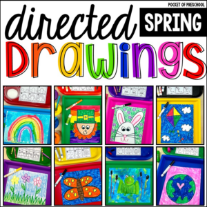 Directed drawings with a spring theme to introduce following directions and art skills to preschool, pre-k, and kindergarten students.