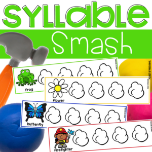 Play the syllable smash games to practice syllables with preschool, pre-k, and kindergarten students.