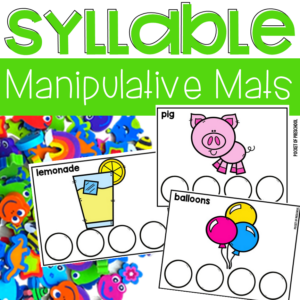 Play the syllable manipulative mat games to practice syllables with preschool, pre-k, and kindergarten students.