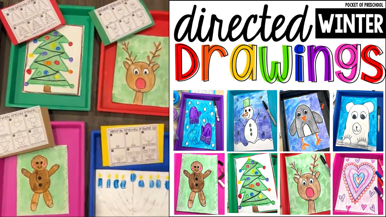 Check out the winter directed drawing unit designed for preschool, pre-k, and kindergarten students