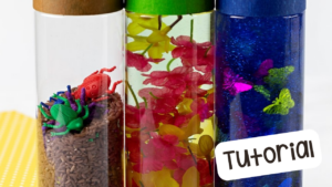 Create spring sensory bottles with me for my preschool, pre-k, and kindergarten students.