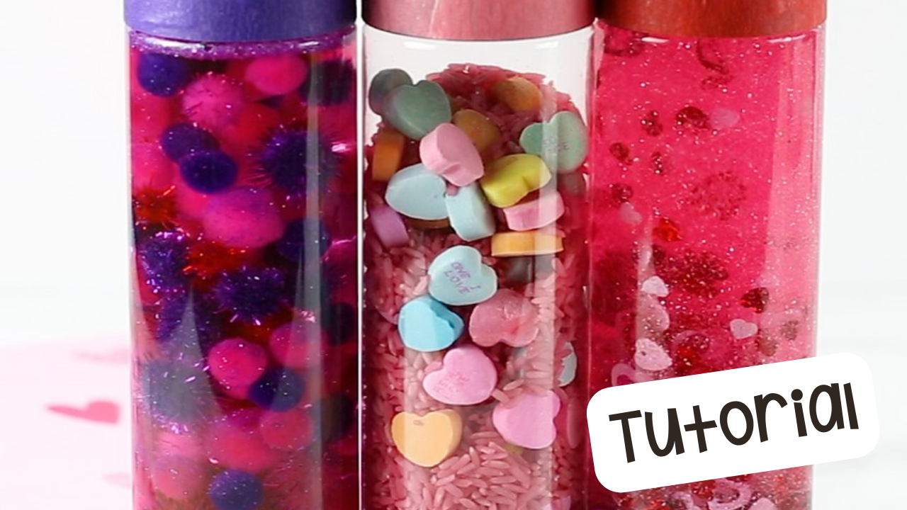 Create Valentine's sensory bottles with me for my preschool, pre-k, and kindergarten students.