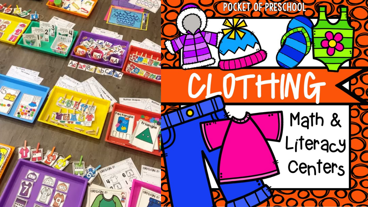 Clothing Math & Literacy Unit Preview - Pocket of Preschool