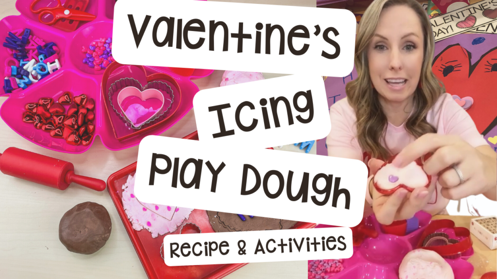 Valentine's icing play dough for an awesome sensory material and activities for preschool, pre-k, and kindergarten students.