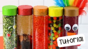 Create fall sensory bottles with me for my preschool, pre-k, and kindergarten students.