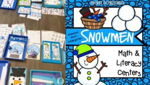 Check out the snowmen math and literacy unit designed for preschool, pre-k, and kindergarten students
