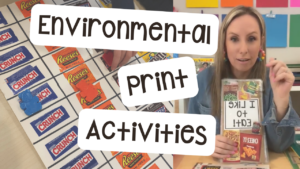 Use environmental print to introduce letters to preschool, pre-k, and kindergarten students.