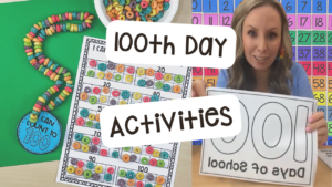 Activities for the 100th day of school in a preschool, pre-k, and kindergarten room