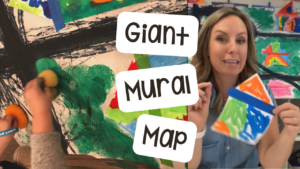 See how I make a giant map mural with my preschool, pre-k, and kindergarten students during a community helpers theme.