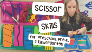 How I teach and practice scissor skills in my preschool, pre-k, and kindergarten room.
