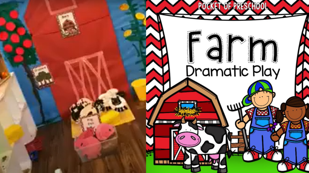 Check out my farm dramatic play area for my preschool, pre-k, and kindergarten students.